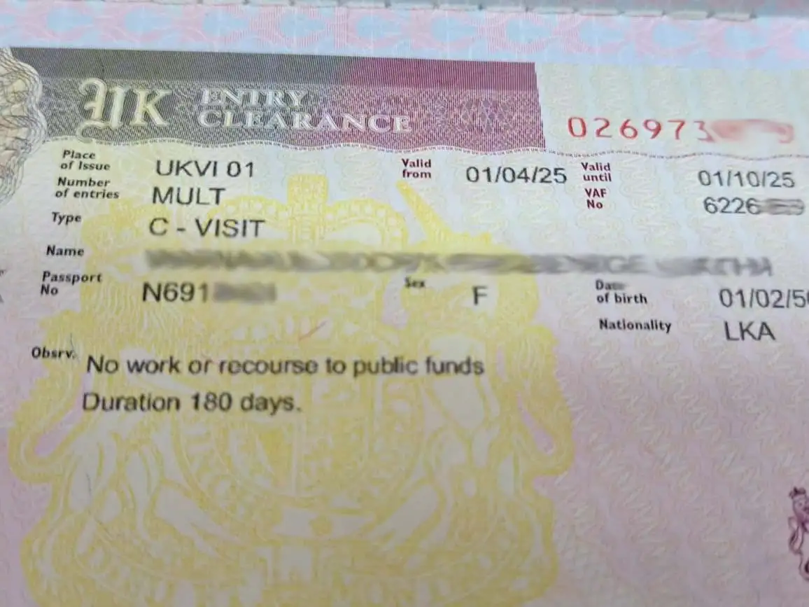 Approved visitor visitor visa clearance proof 11
